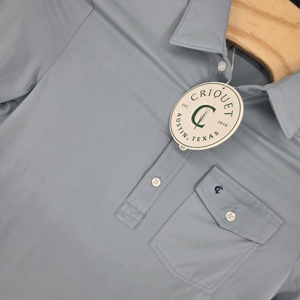 Criquet Performance Sports Players Shirt Men Small Range Polo Pocket Blue New